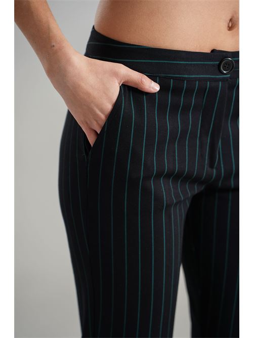 Pantalone gessato GM by Gai Mattiolo | GM3579NERO/VERDE
